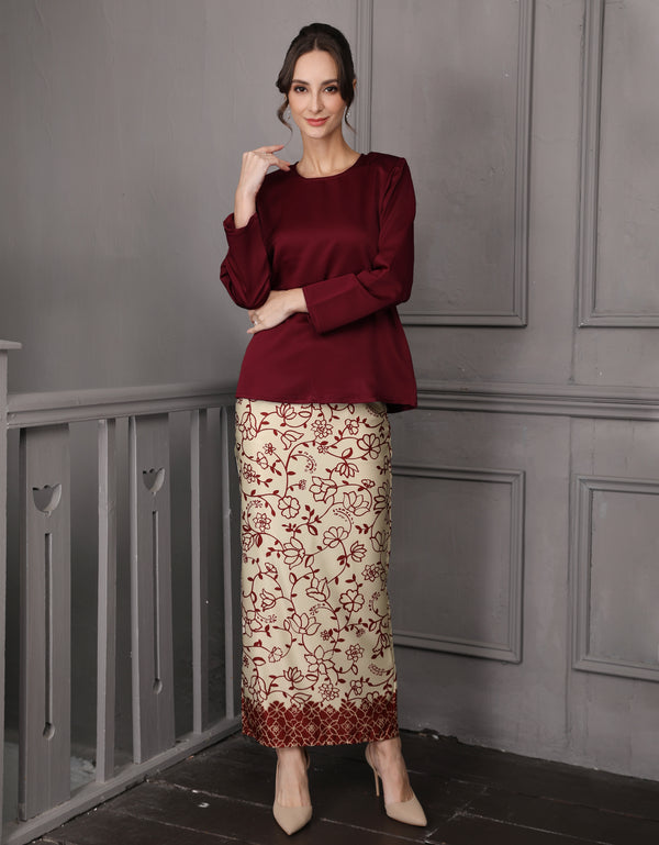 BAJU KURUNG KEDAH SAMARA (MAROON)